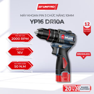Máy Khoan Pin YUP YP16 DR10A 10MM 3 Chức Năng – Khoan, Bắt Vít, Đảo Chiều