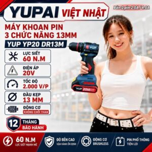 Máy Khoan Pin 3 chức năng 13MM YP20 DR13M -bộ 2pin 10cell 4.0ah